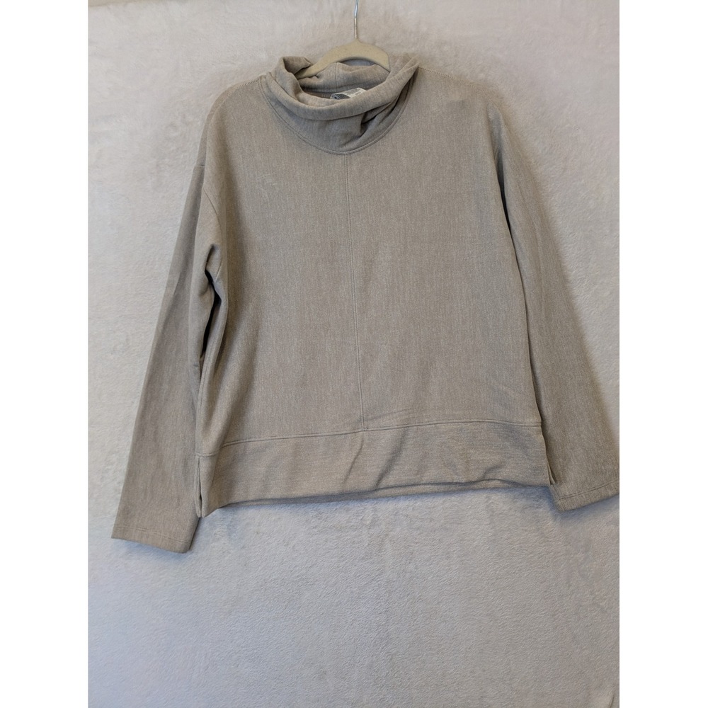 RBX Active Womens Cowl Neck Pullover Sweatshirt Beige Size M